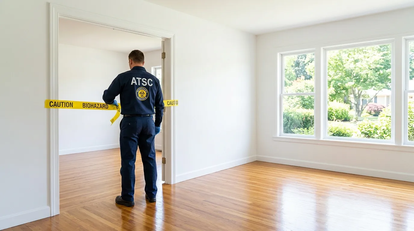 Certified biohazard cleanup crew performing Crime Scene Cleanup in Perryville